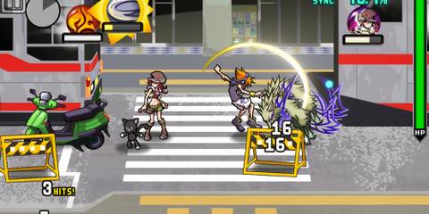 Fighting enemies in The World Ends With You