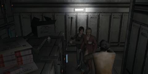 Fighting zombies in co-op in Resident Evil Outbreak File 2
