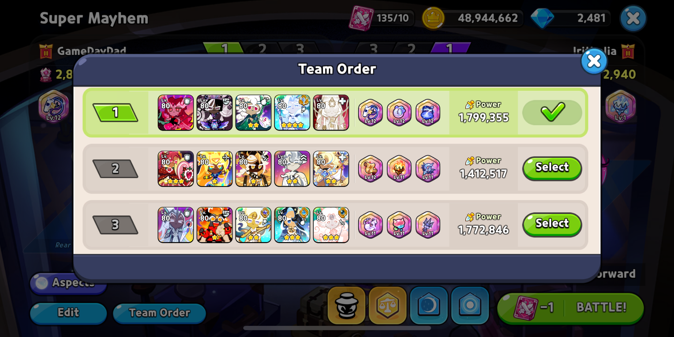 Equipes do Cookie Run Kingdom Super Mayhem