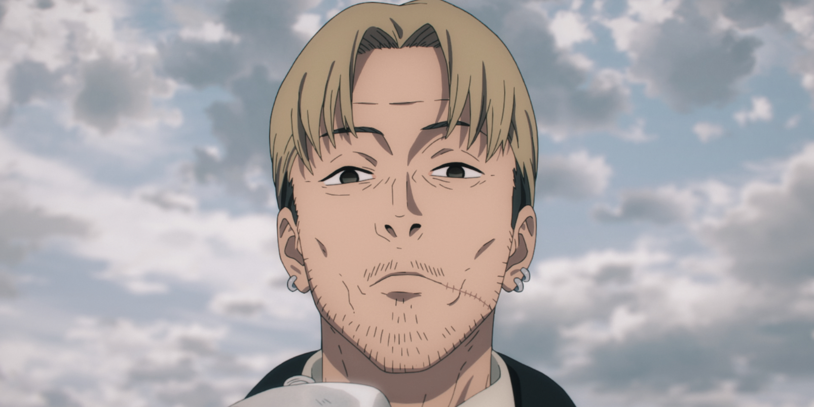 Kishibe has a neutral expression.