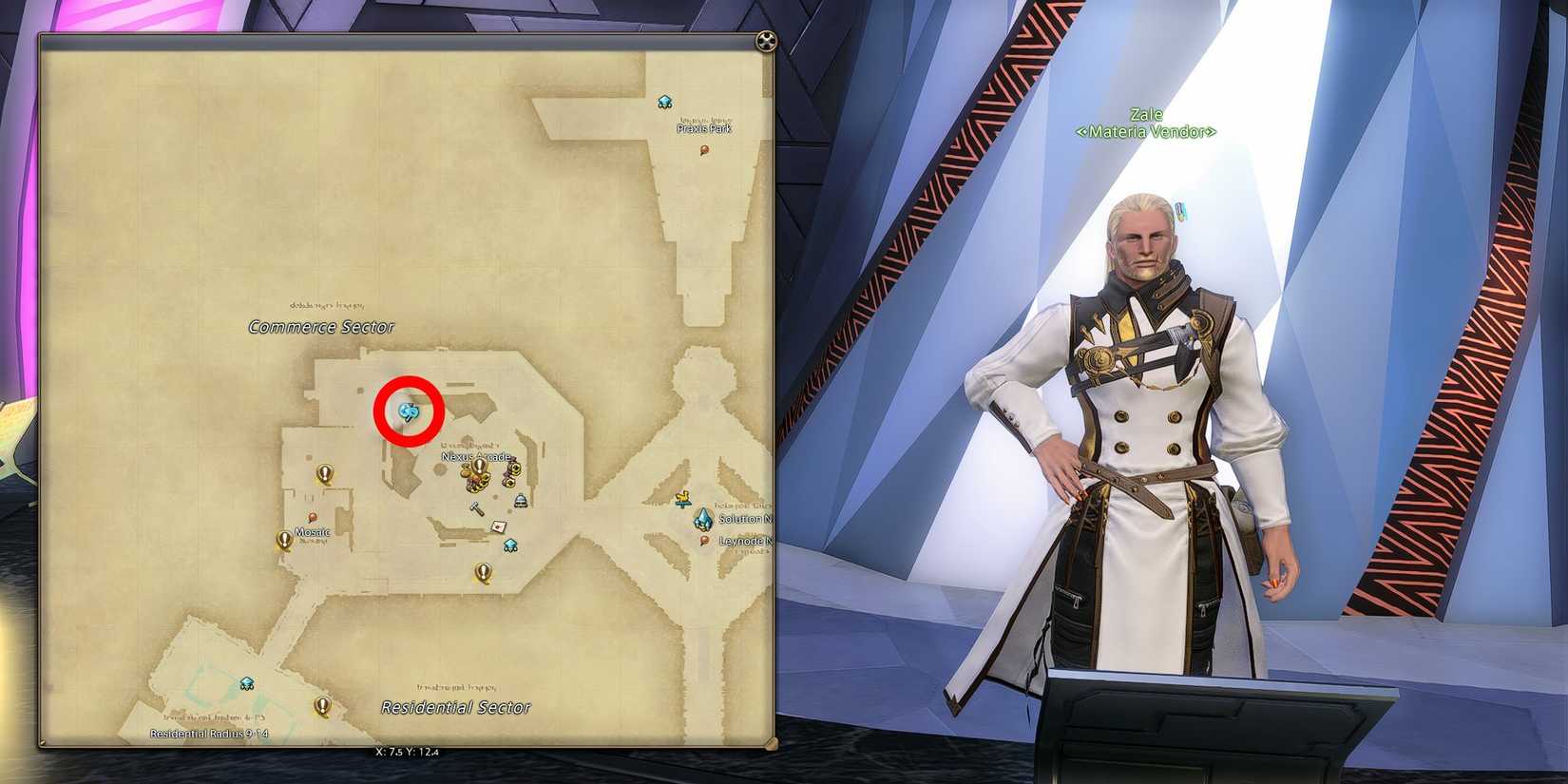 final fantasy 14 materia vendor zale