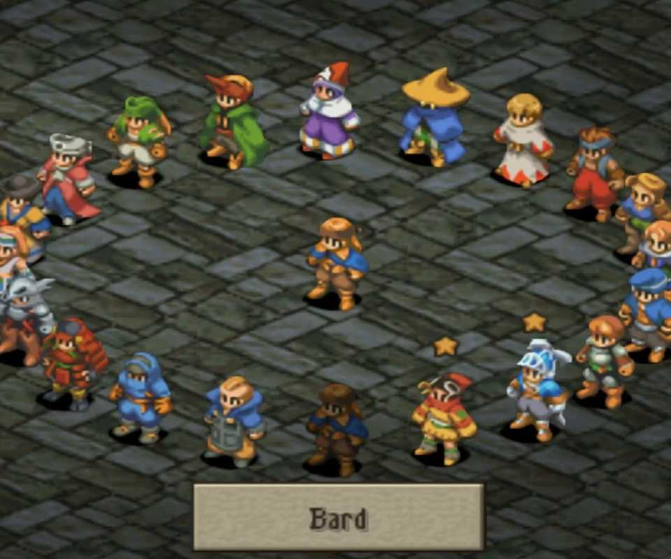 A screenshot showing the Job selection menu from Final Fantasy Tactics Advance