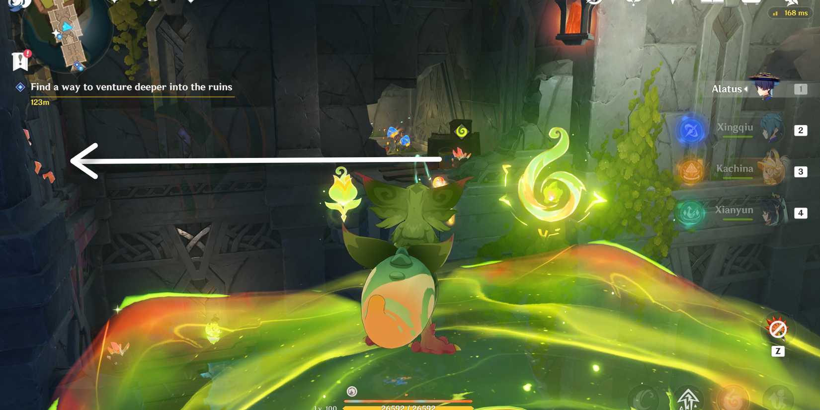 Find A Way To Venture Deeper Into The Ruins - Lamp #2 in genshin impact