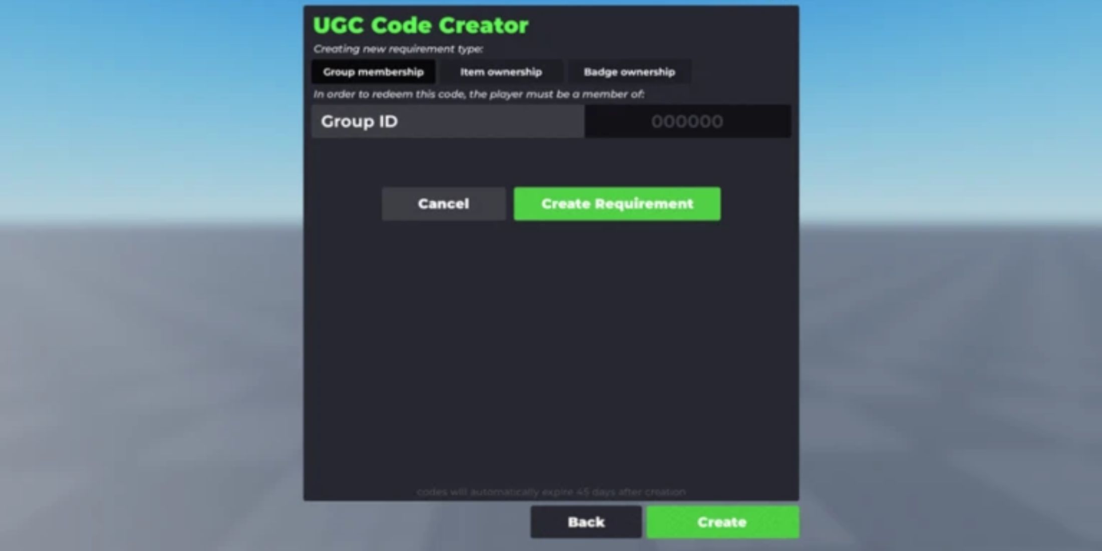 Flex UGC code creator