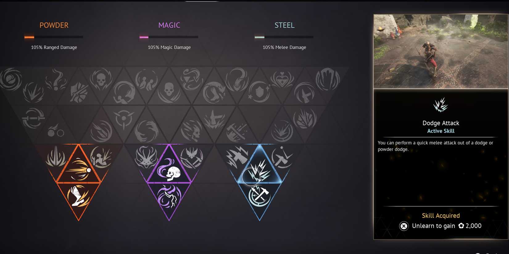 Flintlock Siege of Dawn - Dodge Attack in Skill Tree