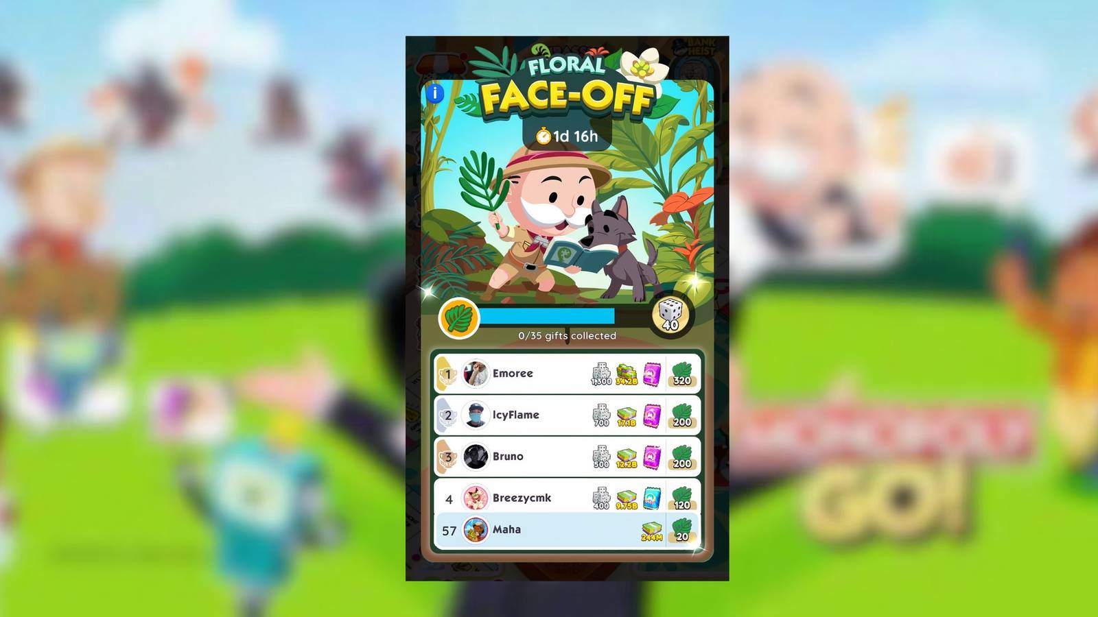 floral face off monopoly go