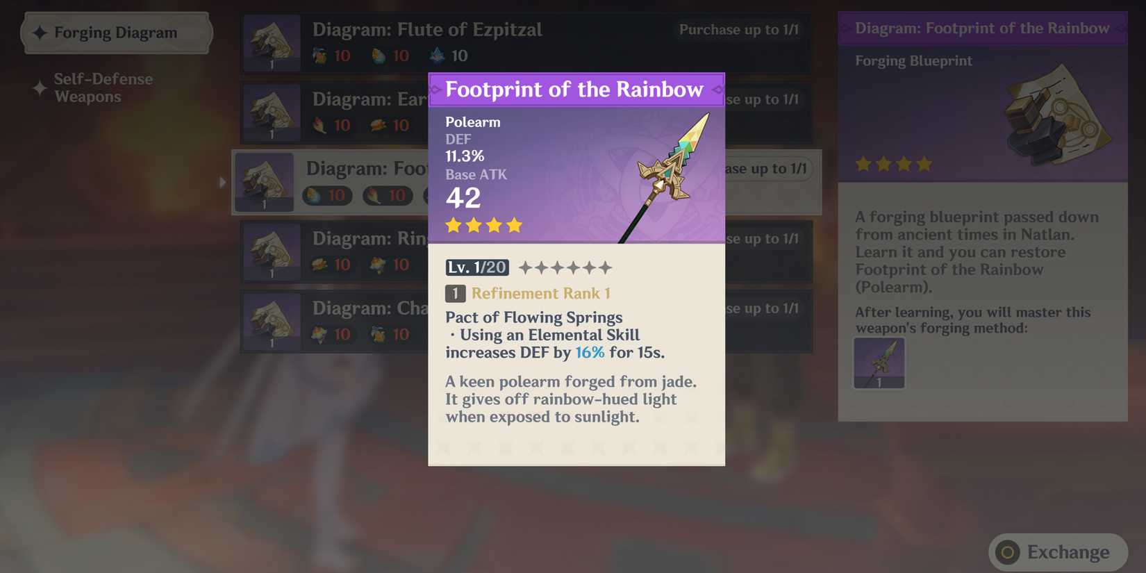 footprint of the rainbow natlan forgeable weapons in genshin impact