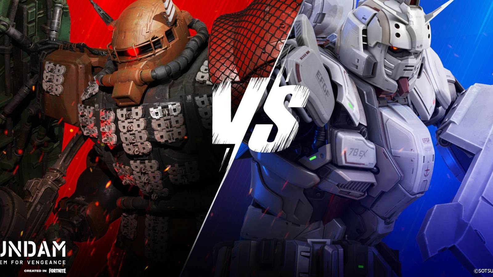 Zeku II and Gundam EX renders for the Fortnite and Gundam 2024 collaboration