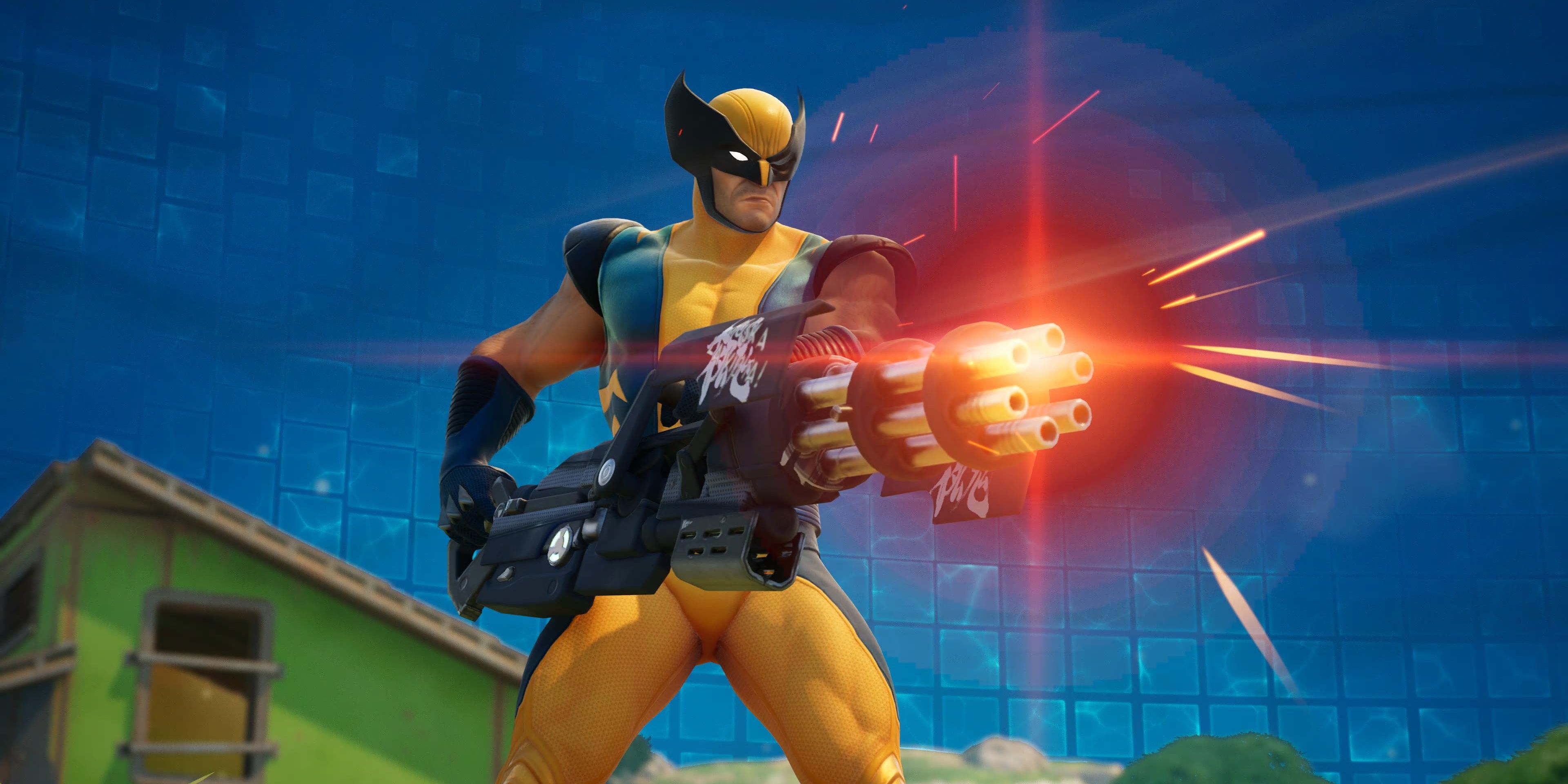 Wolverine with a minigun