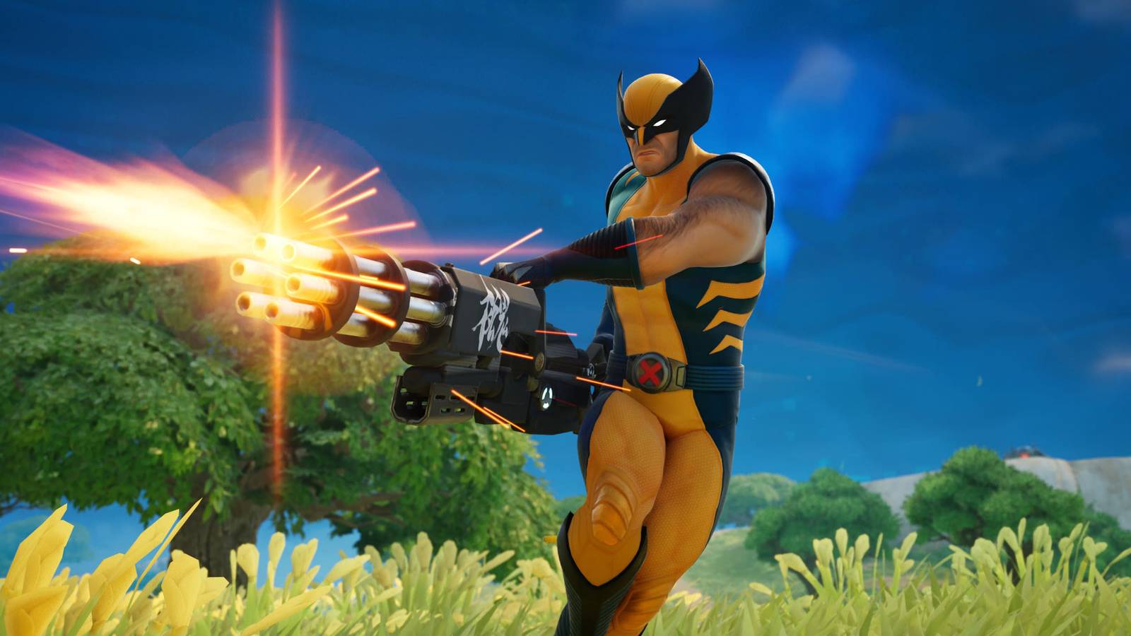 wolverine with a minigun