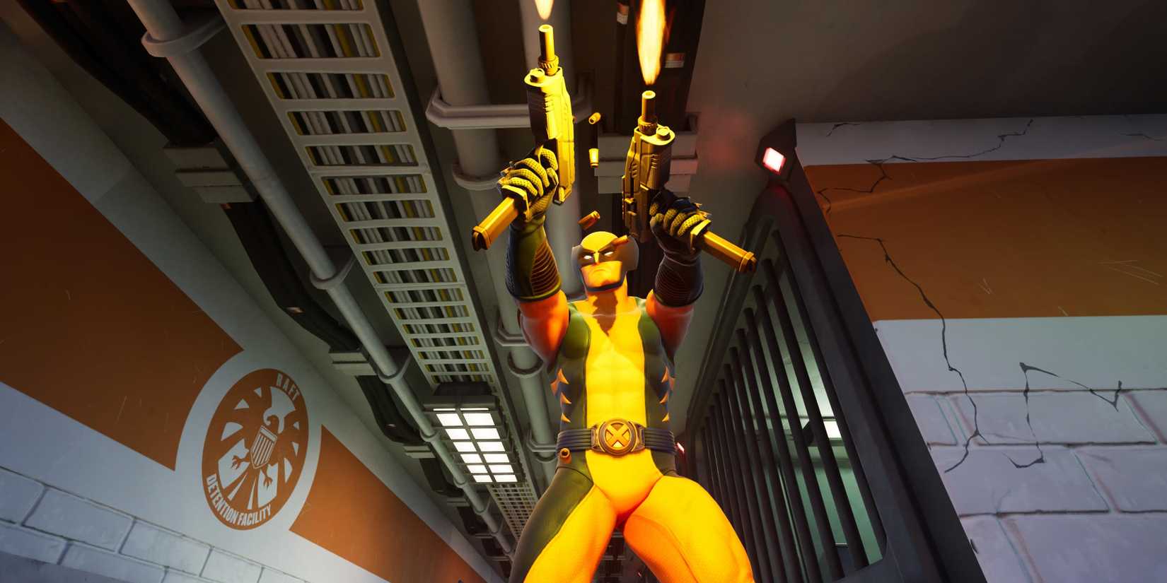 wolverine with the dual wield smgs