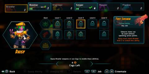 Free Sidearm skill in SteamWorld Heist 2