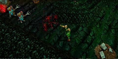 The Wizard fighting enemies in Gauntlet Dark Legacy