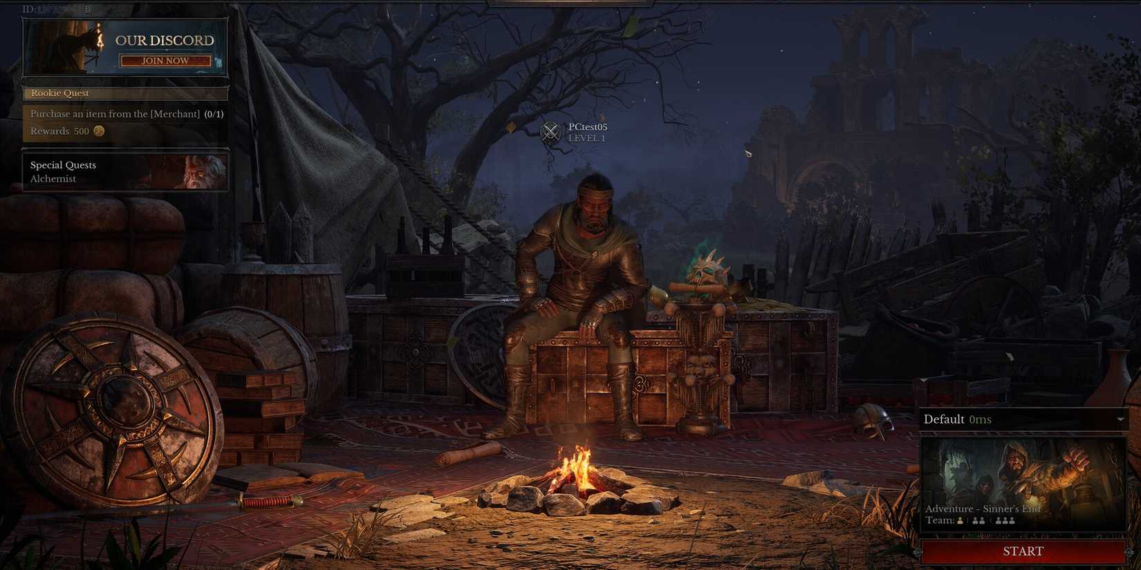 main menu lobby dungeonborne player