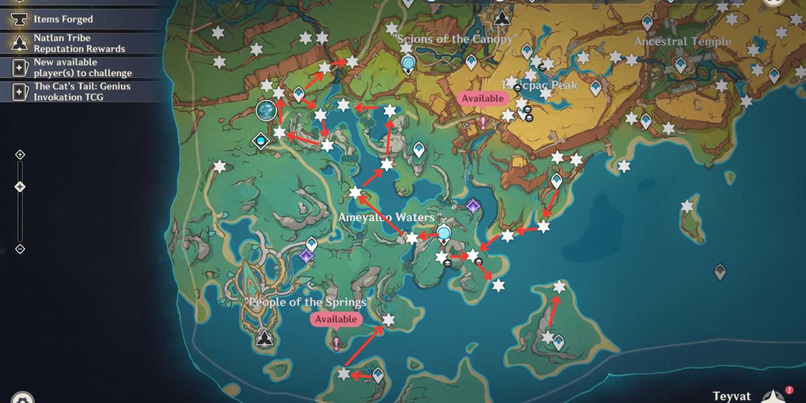 Genshin Impact- Ameyalco Waters_ “People of the Springs” Saurian Locations