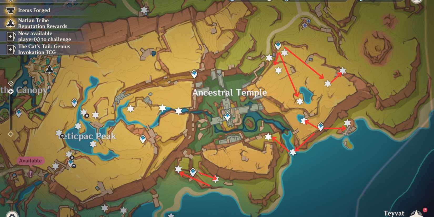 Genshin Impact-Ancestral Temple Saurian Locations