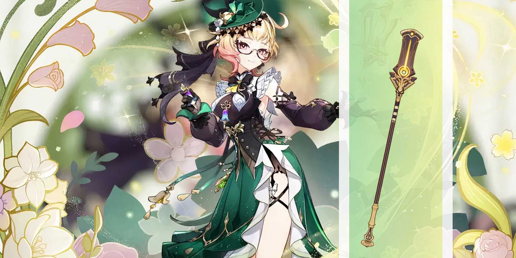 Genshin Impact Emilie and Staff of the Scarlet Sands