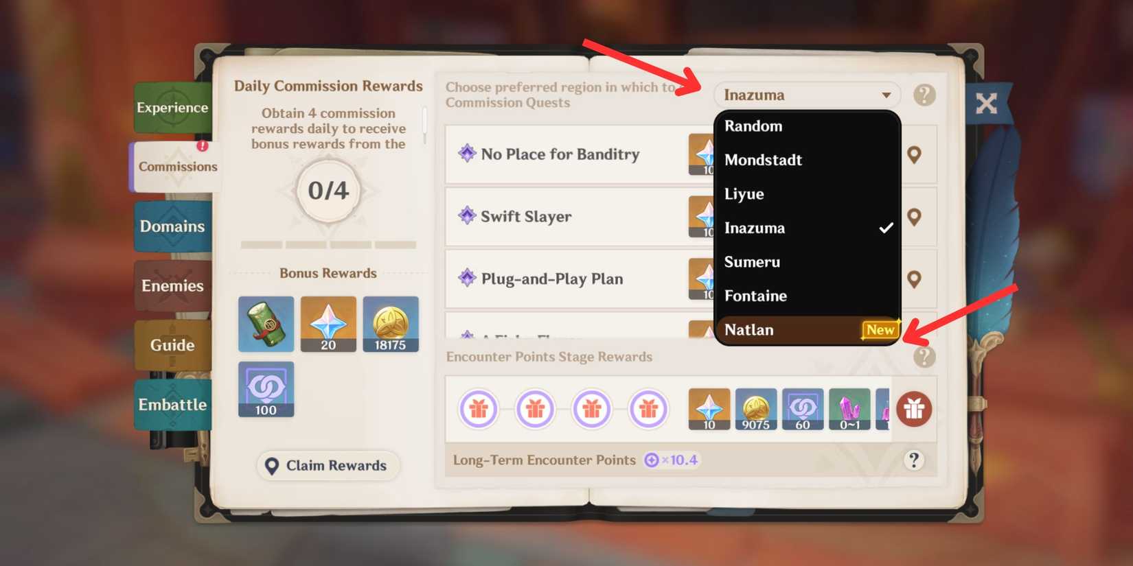 genshin impact- how to change your daily commission