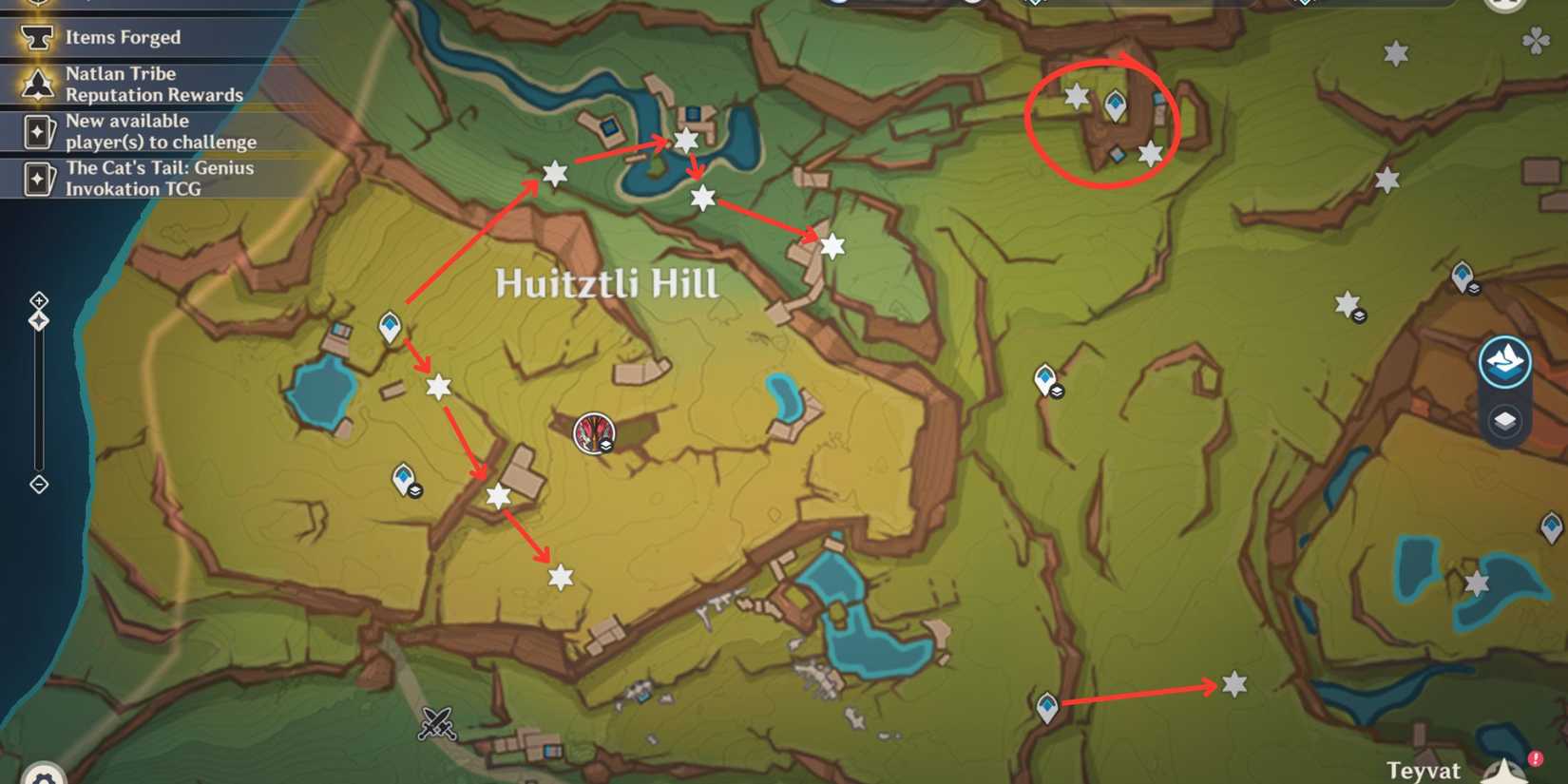 Genshin Impact- Huitztli Hill Saurian Locations 