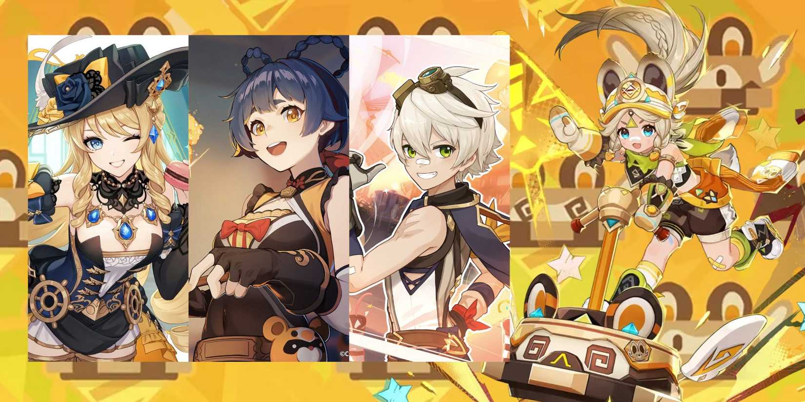 Genshin Impact Kachina + Navia + Xiangling + Bennett