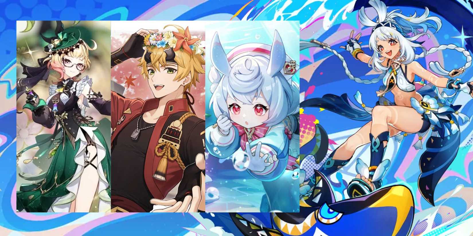 Genshin Impact Mualani + Emilie + Thoma + Sigewinne