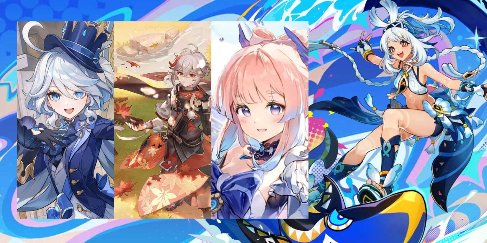 Genshin Impact Mualani + Furina + Kazuha + Kokomi