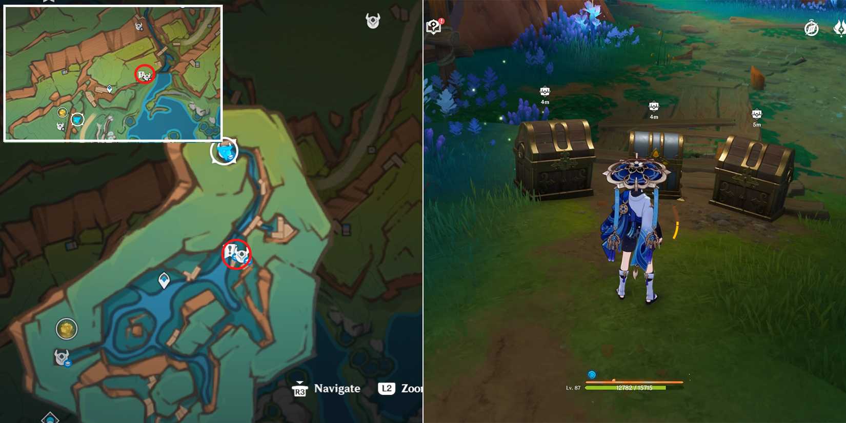 genshin impact precious chest 2-3 and luxurious chest 1 location in people of the springs