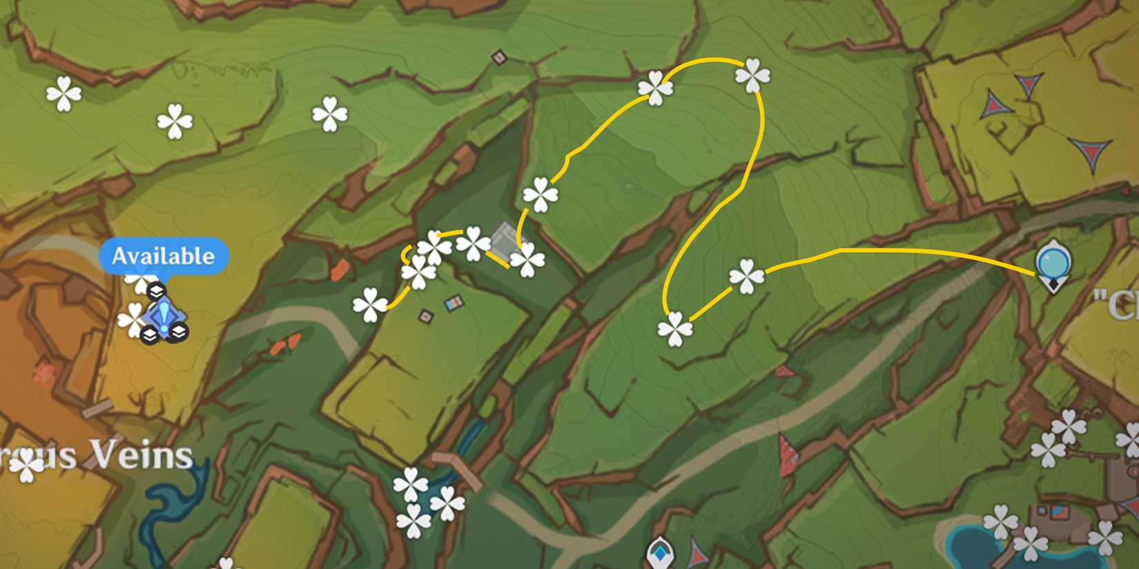 genshin impact saurian claw succulent farming route in sulfurous veins 1