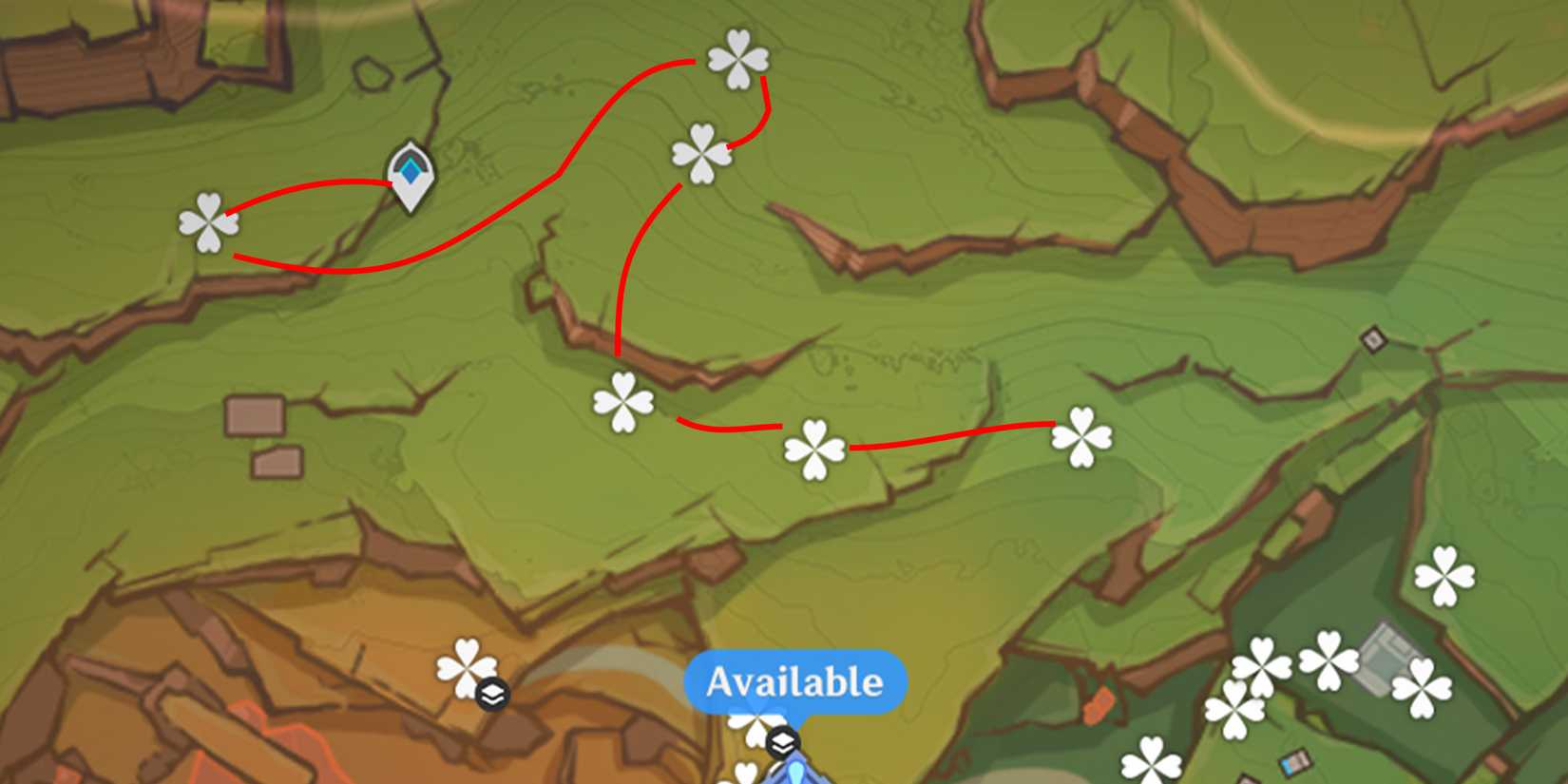 genshin impact saurian claw succulent farming route in sulfurous veins 4