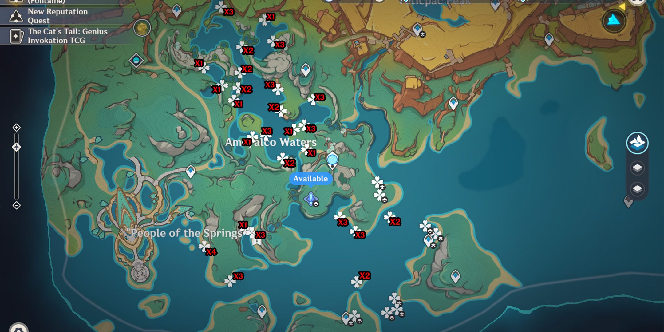 Sprayfeather Gill Locations & Farming Route Map In Genshin Impact