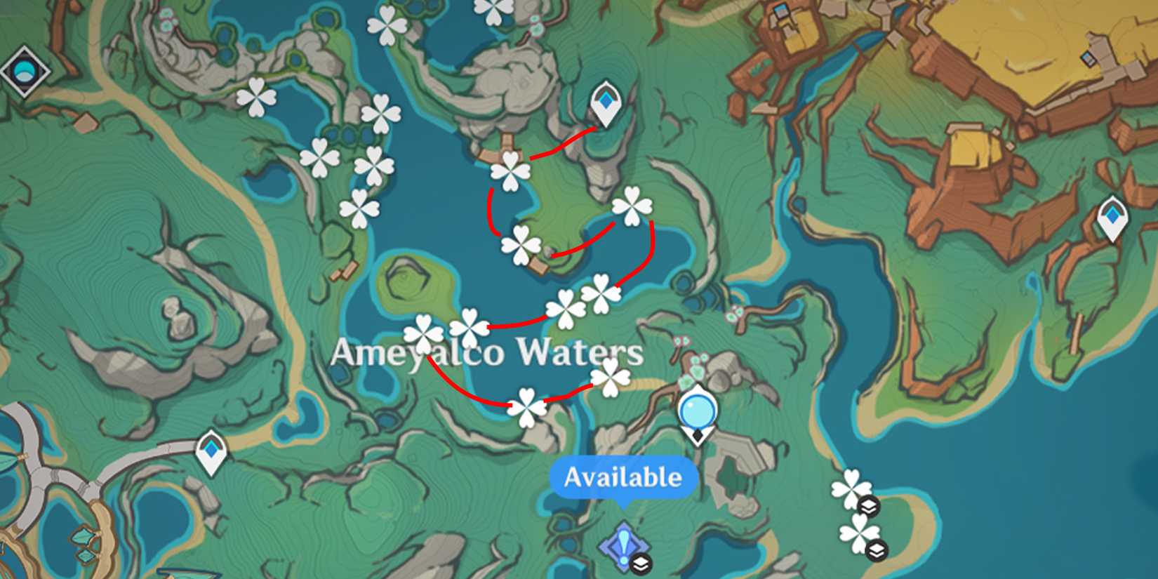 genshin impact sprayfeather gill locations in ameyalco waters 2-1