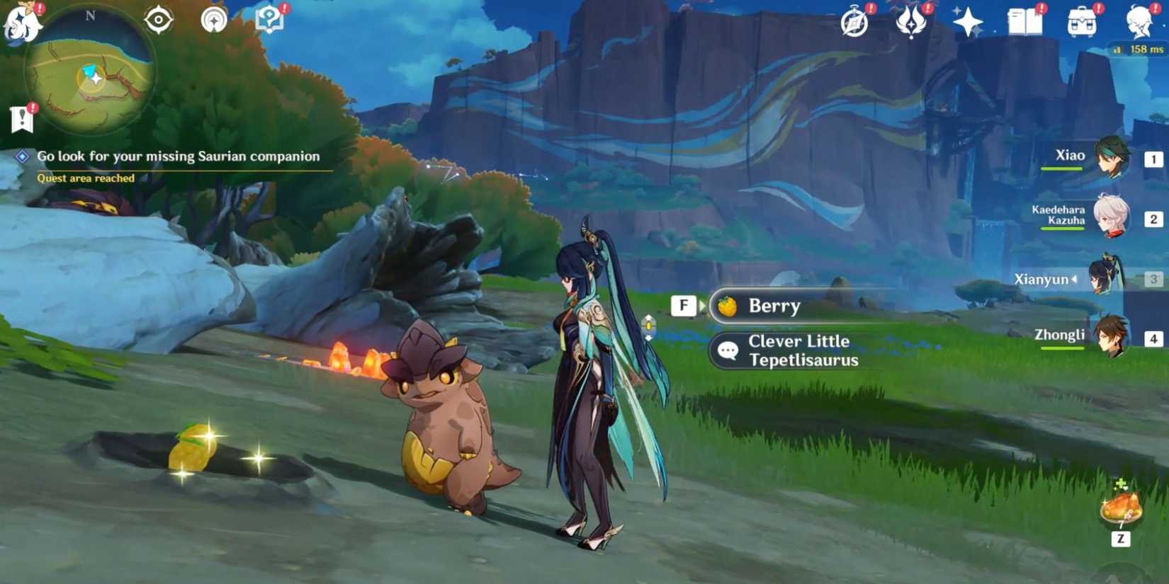 genshin impact- talk to the Tepetlisaurus 