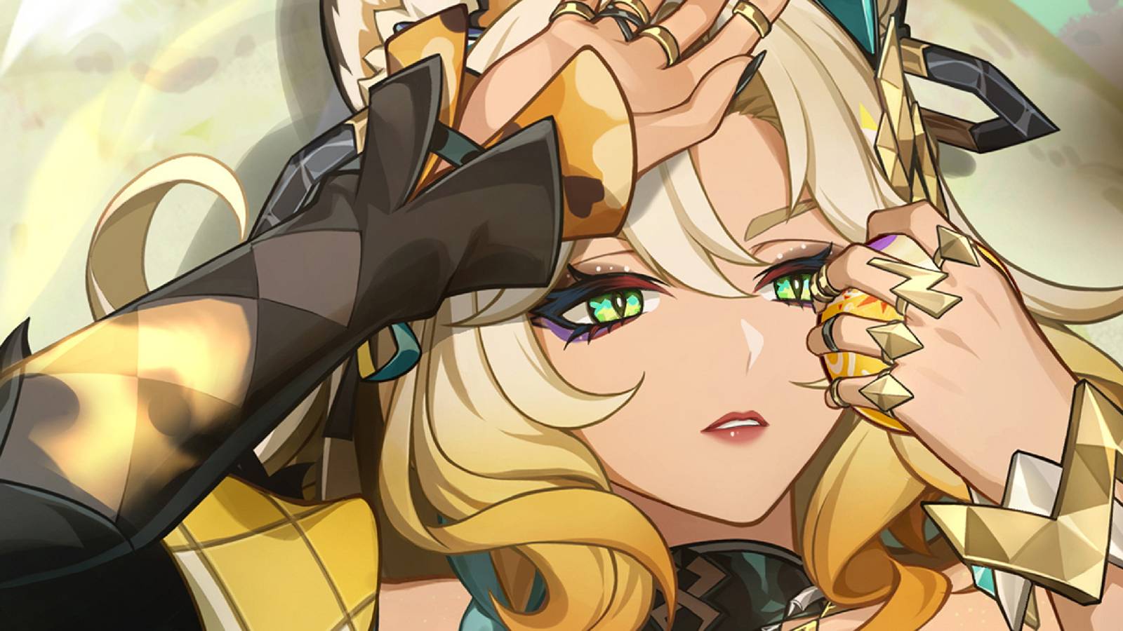 A teaser visual from Genshin Impact showing new character Xilonen.