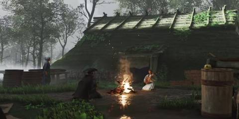 Musician telling Mythic Tale in Ghost of Tsushima 