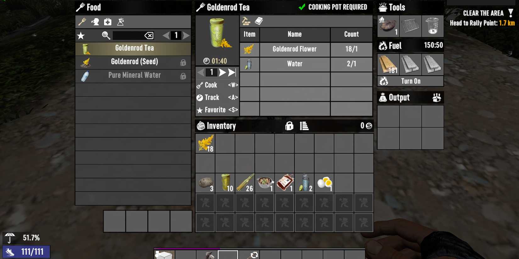 goldenrod tea recipe 7 days to die