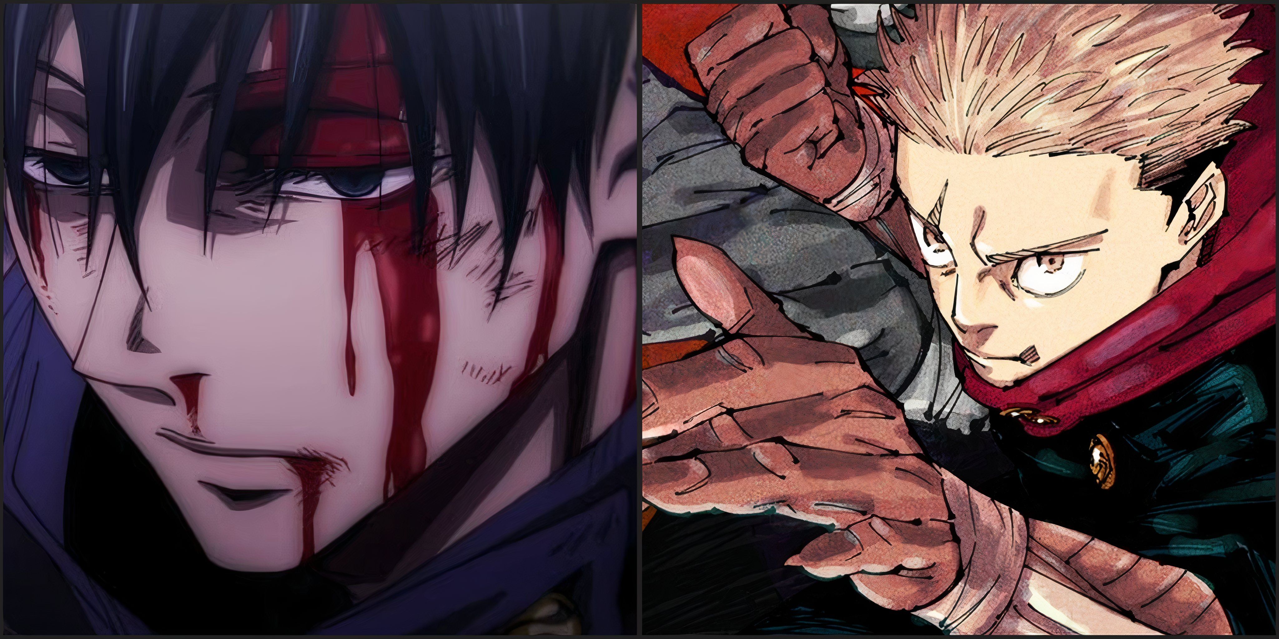 yuji and megumi vs sukuna jujutsu kaisen jjk 