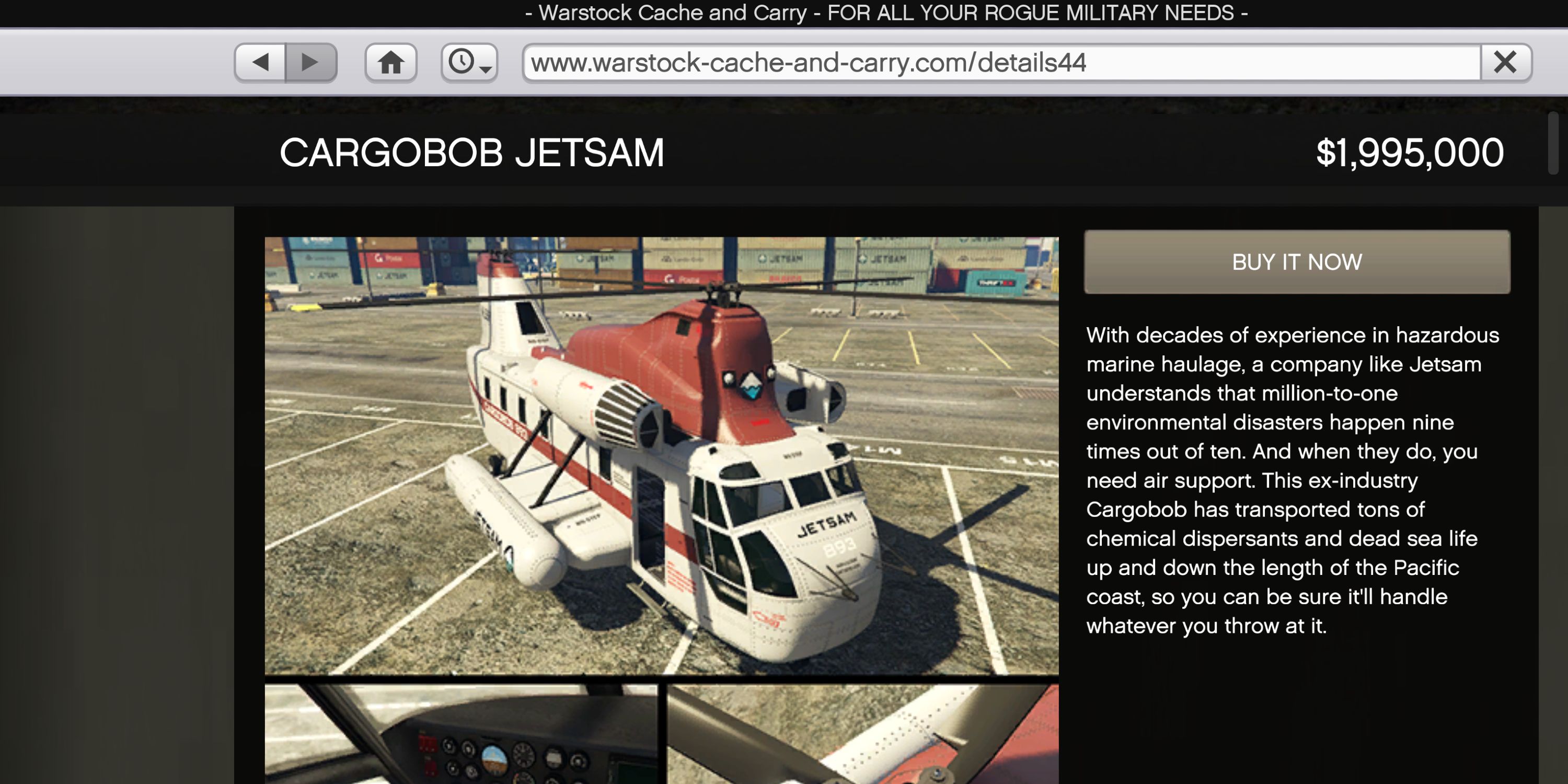 GTA Online: Cargobob Jetsam