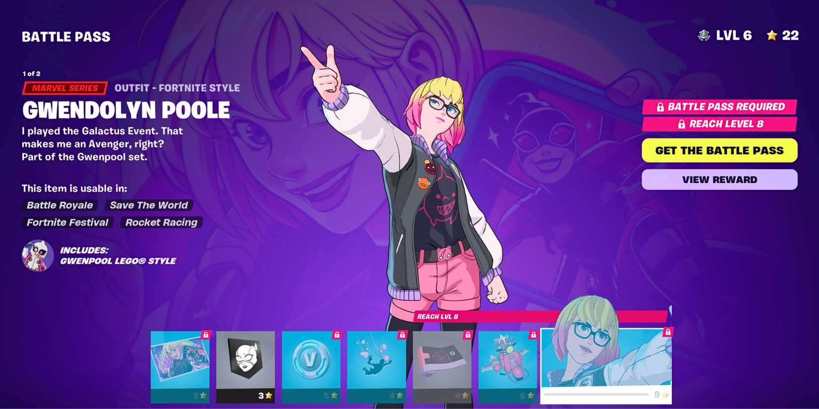 Gwenpool Fortnite Casual Outfit