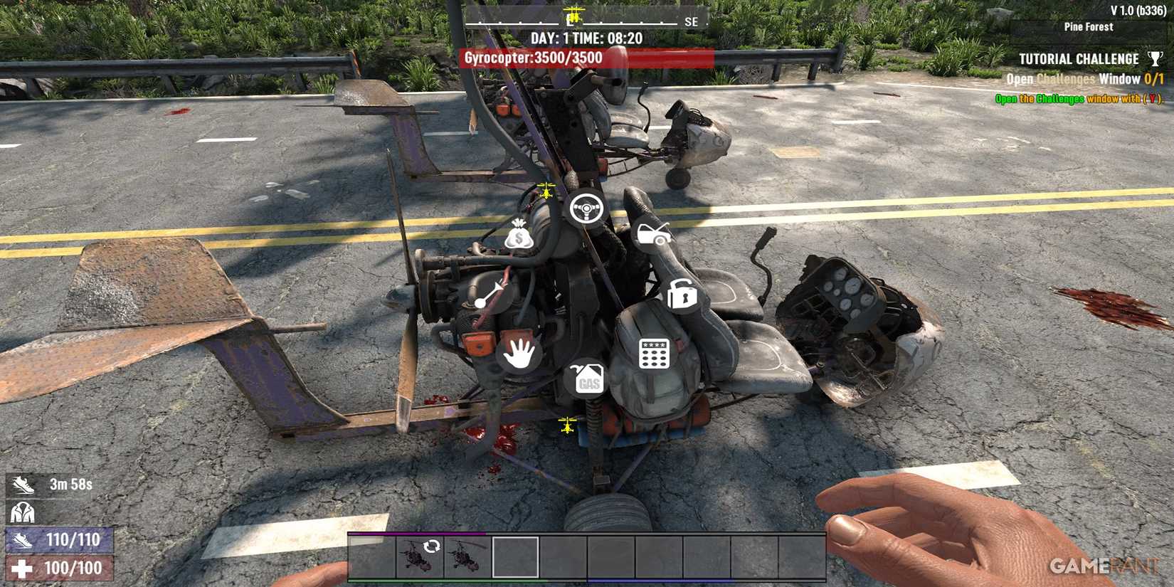 Gyrocopter Inventory Options in 7 Days To Die