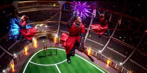 Quidditch players celebrating a win in Quidditch Champions