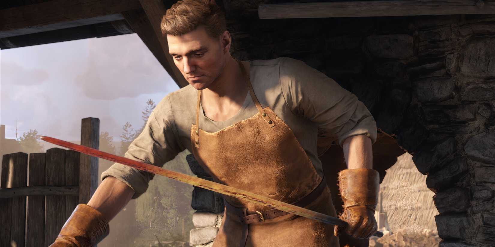 Henry smithing in Kingdom Come Deliverance 2
