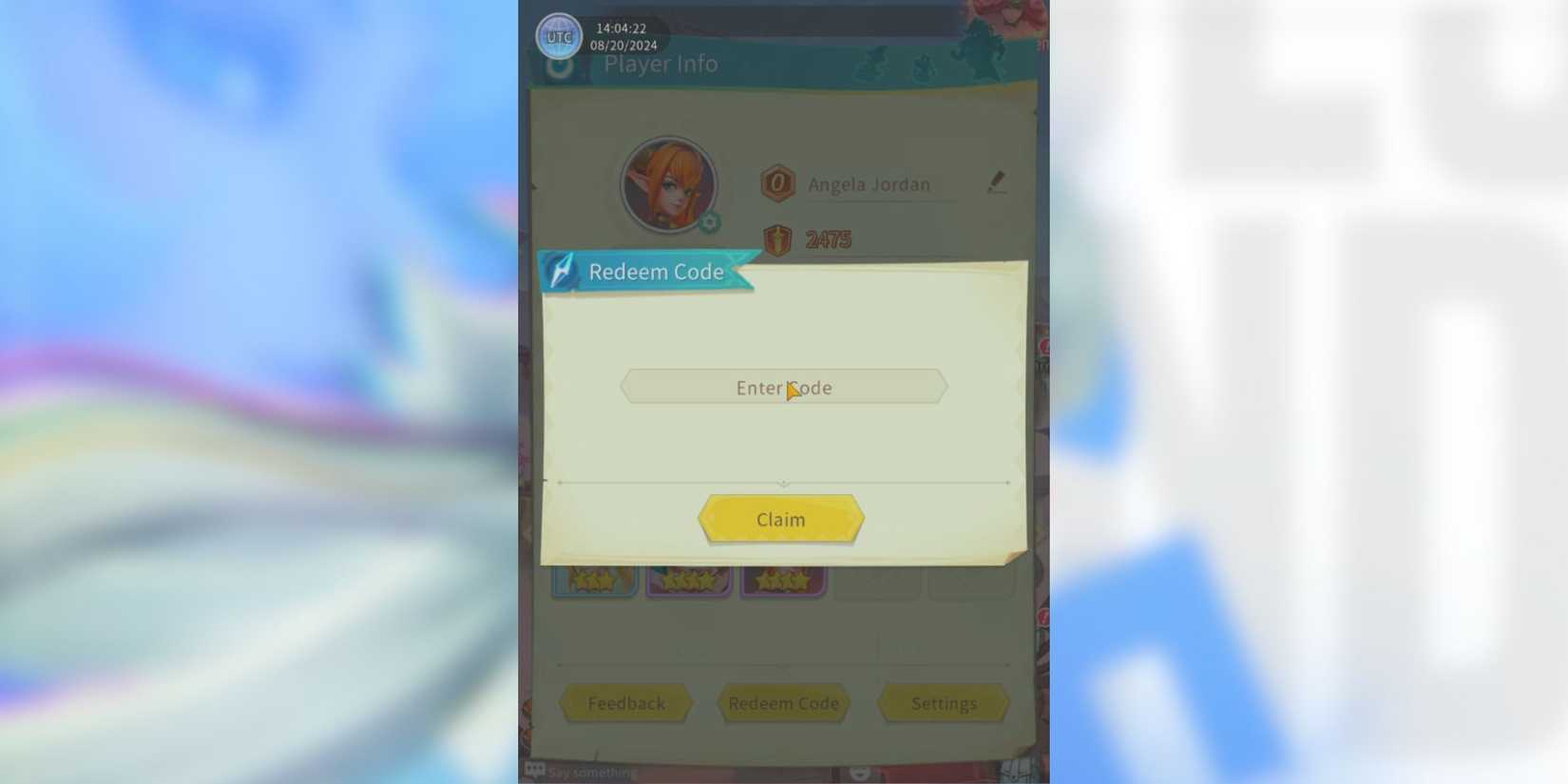 Heroes of Crown the codes tab