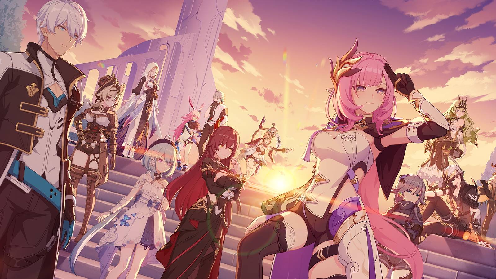 A promotional visual for Honkai Impact 3rd showing the game's main cast.