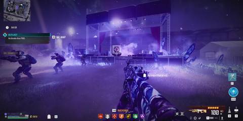 Screenshot showcasing how to complete the Outlast objective to complete Countermeasures in MWZombies 
