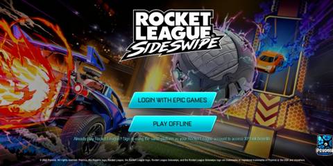 Screenshot showcasing how to log in to Rocket League Sideswipe with Epic Games 