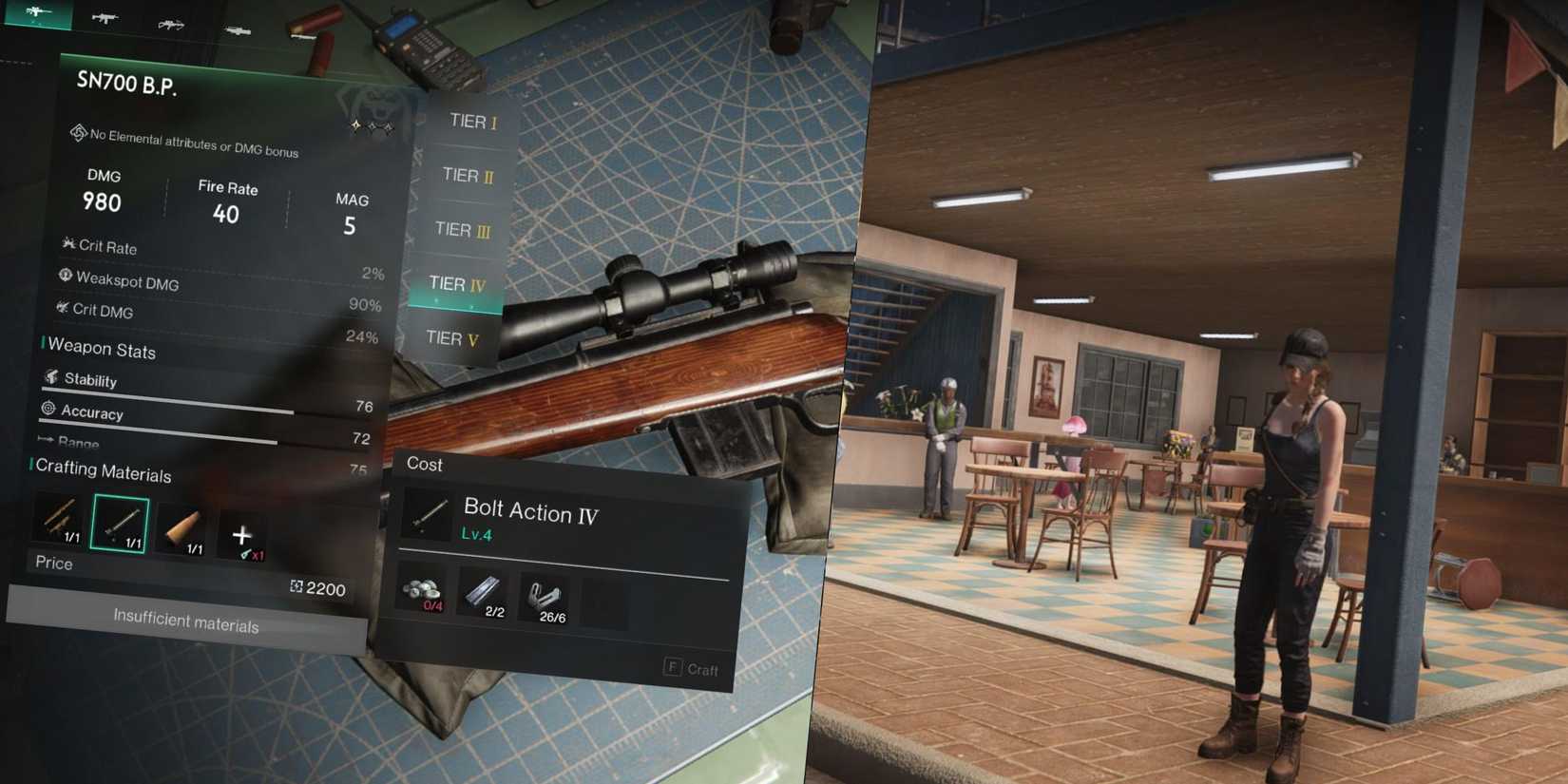 A tier 4 weapon and a merchant in Once Human.