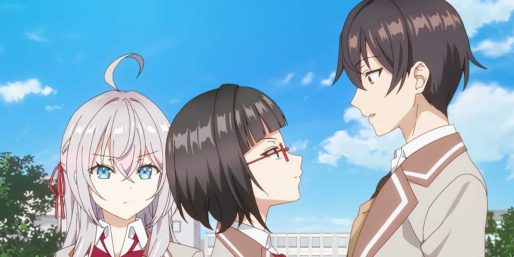 Alya, Masachika, and Sayaka from Alya Sometimes Hides Her Feelings in Russian