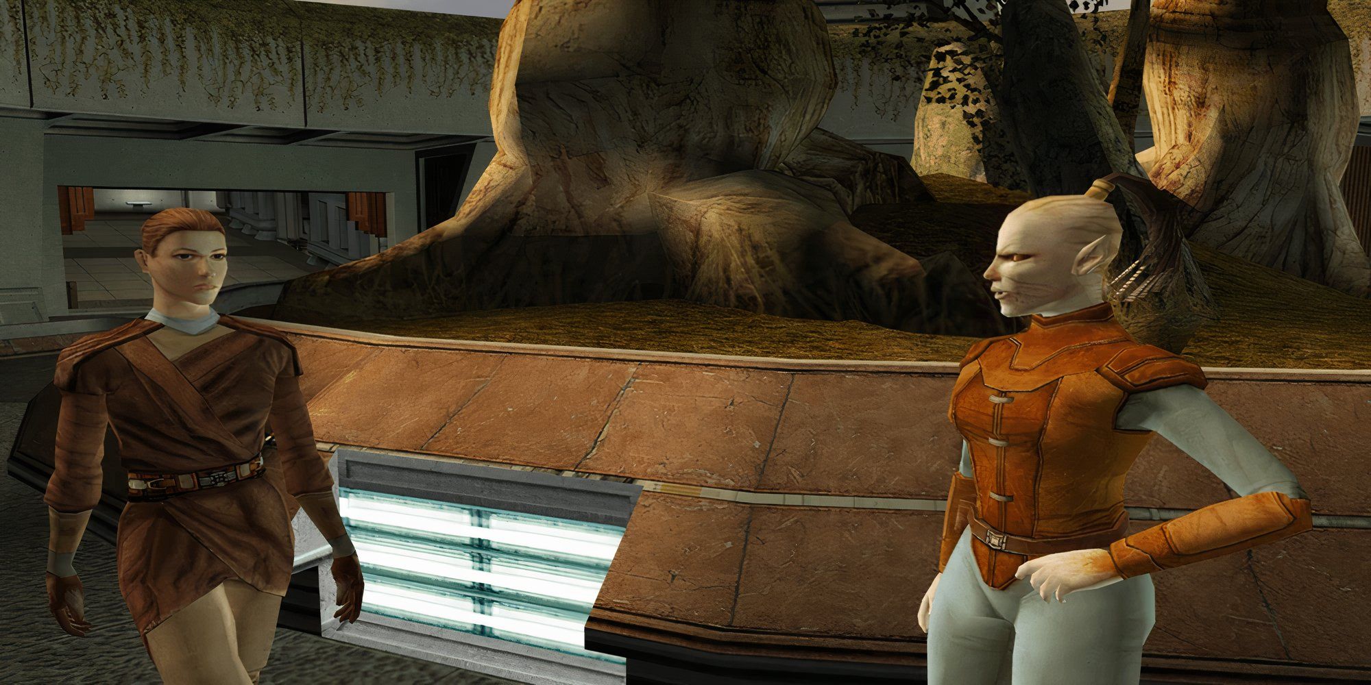 Juhani and Belaya in the Dantooine Jedi Enclave 