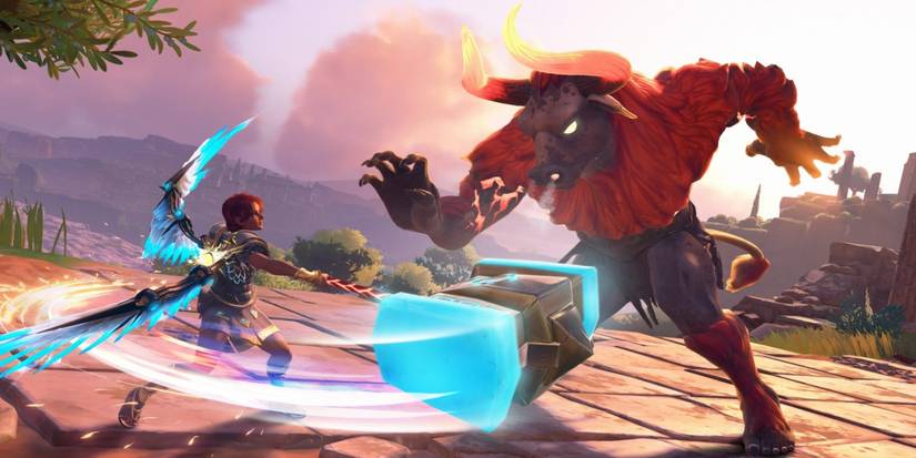 A Minotaur Battling Our Protagonist With A Hammer In Immortals Fenix Rising
