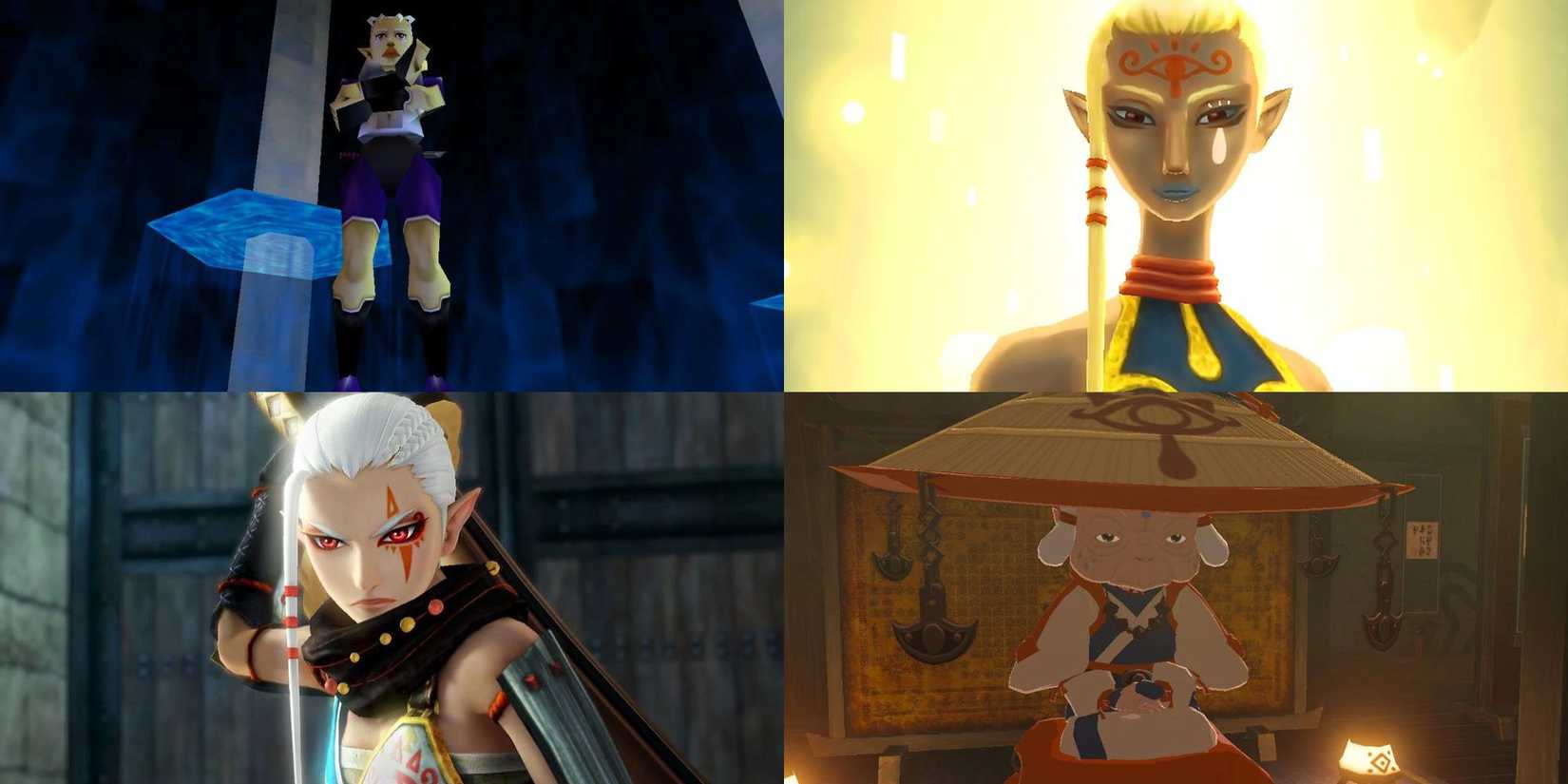 Impa's different appearances across multiple games Ocarina of Time, Skyward Sword, Hyrule Warriors & Breath of the Wild.